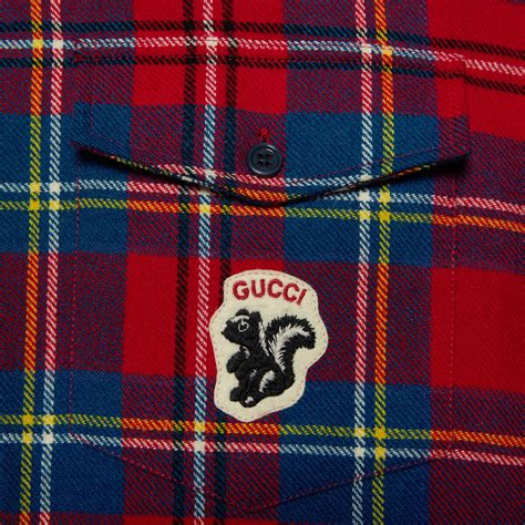 Tartan shirt with Gucci skunk 